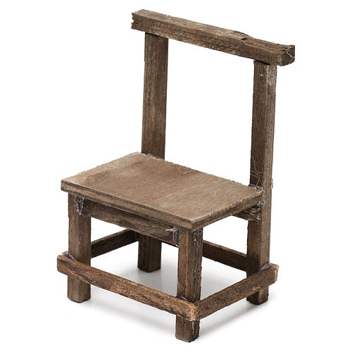 Wooden chair for Neapolitan Nativity Scene 10 cm 2