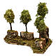 Grove with 4 trees in wood and moss, suitable for Nativity Scene of 8 cm s3