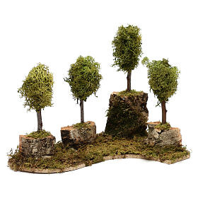 Bosque de árvores para presépio com figuras de 8 cm de altura média