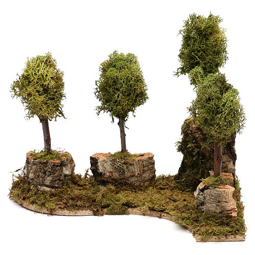 Bosque de árvores para presépio com figuras de 8 cm de altura média 1