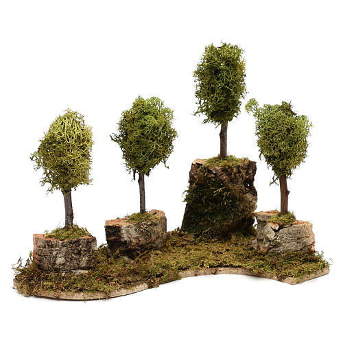 Bosque de árvores para presépio com figuras de 8 cm de altura média 2