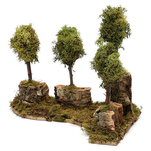 Bosque de árvores para presépio com figuras de 8 cm de altura média 3