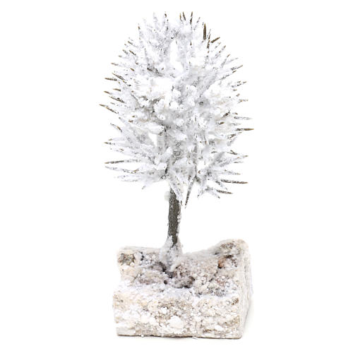 Schneebedeckter Baum für DIY-Krippe, 15 cm reale Höhe 2