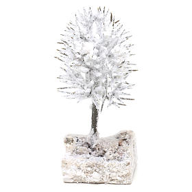 Snowy Christmas tree, real h 15 cm for DIY nativity
