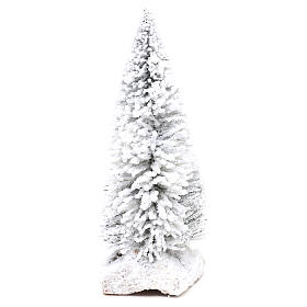Schneebedeckte Tanne mit Basis aus Kork, 15 cm reale Höhe