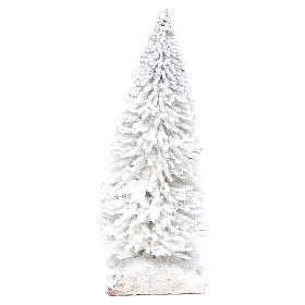 Snowy fir tree with cork base, real h 15 cm