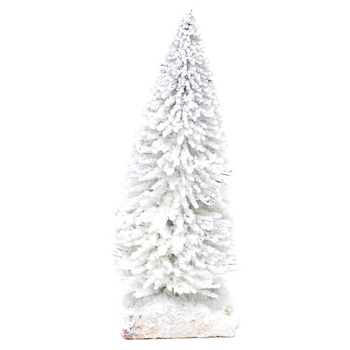 Snowy fir tree with cork base, real h 15 cm 2