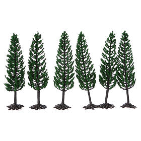 Musgo, líquenes, plantas.: Árbol verde para belén h real 16 cm