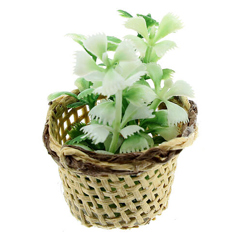 Miniature flower basket, for DIY nativity real h 4 cm 1