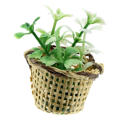 Miniature flower basket, for DIY nativity real h 4 cm 2