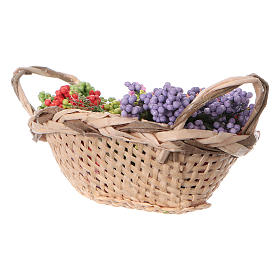 Basket with flowers for Nativity scene real height 4 cm