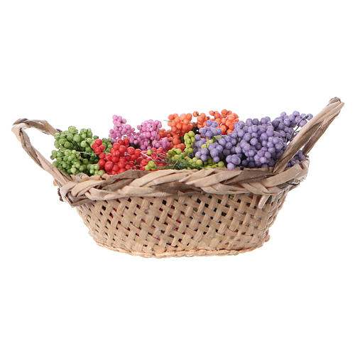 Basket with flowers for Nativity scene real height 4 cm 1