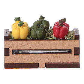 Paprika in Kiste für DIY-Krippe, 5x5x5 cm