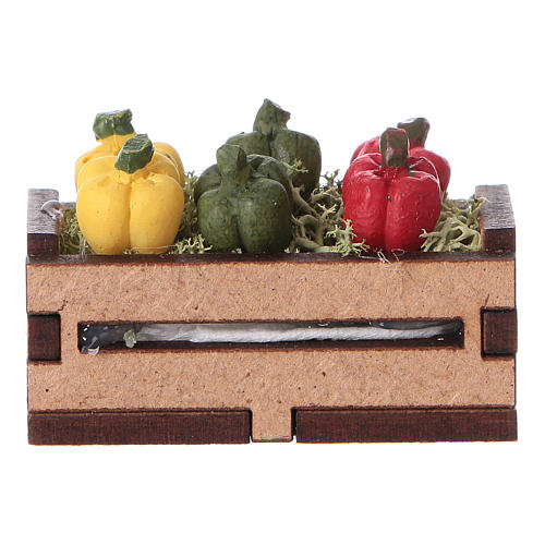 Paprika in Kiste für DIY-Krippe, 5x5x5 cm 1
