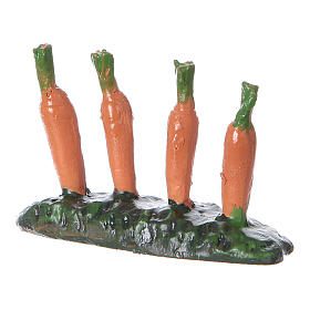 Fila de cenouras na horta 5x5x5 cm para presépio com figuras de 7 cm de altura média