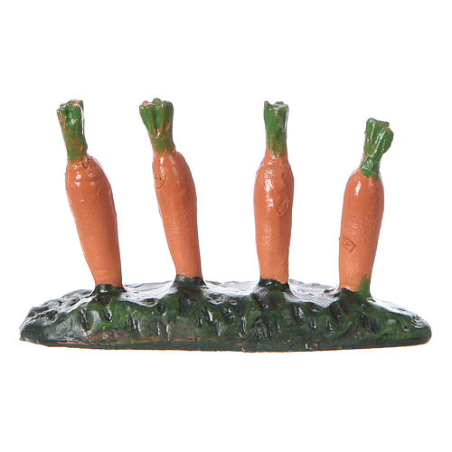 Fila de cenouras na horta 5x5x5 cm para presépio com figuras de 7 cm de altura média 1