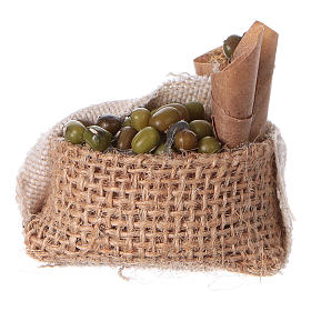 Miniature food: Bag with food for Nativity scene 5x5x5 cm