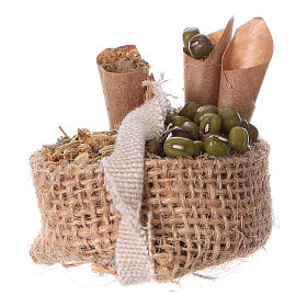 Miniature food: Bag with food for Nativity scene 5x5x5 cm