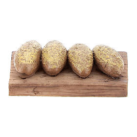 Comida em Miniatura para Presépio: Tábua de cortar com pão em resina 1x4x3 cm para presépio com figuras de 8-10 cm de altura média