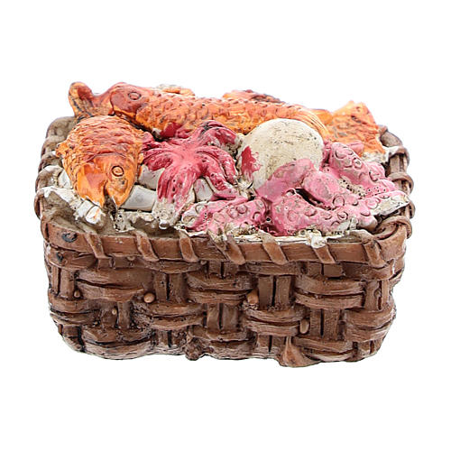 Fish basket in resin 1x3x3 cm, for 8-10 cm nativity 3