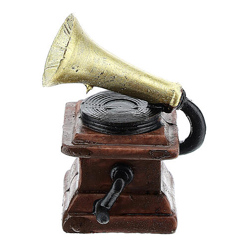 Grammophon für Krippe 5x3x3cm Harz 1