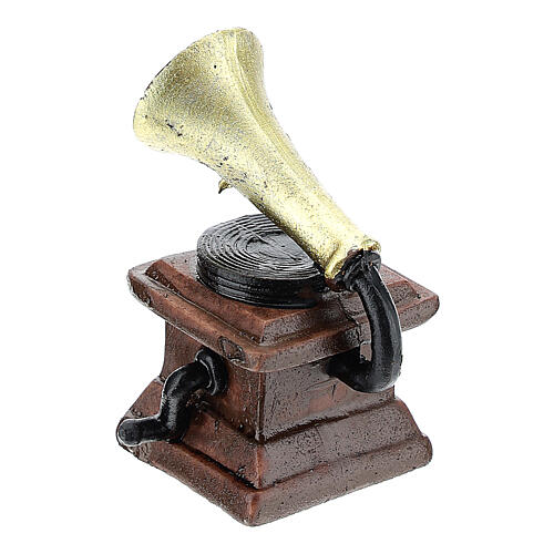 Grammophon für Krippe 5x3x3cm Harz 2