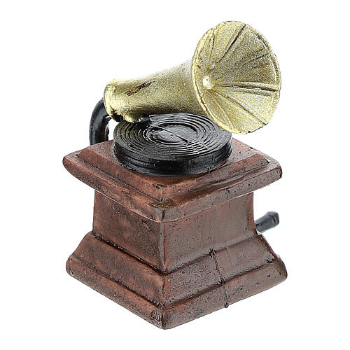 Gramophone in resin 5x3x3 cm, for 14-16 cm nativity 3