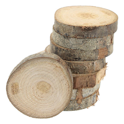 Trozos redondos de madera de diámetro 7 cm para belenes hechos con bricolaje 1