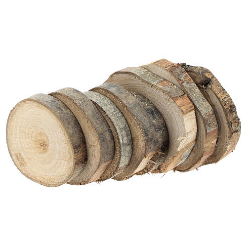 Trozos redondos de madera de diámetro 7 cm para belenes hechos con bricolaje 2