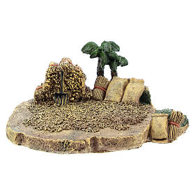 Campo de trigo de resina de 4x7x10 cm para belén 4 cm