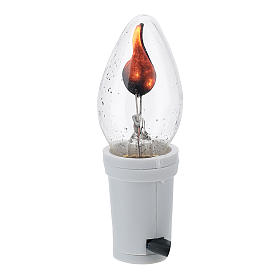 Lampholder and flame effect bulb E12