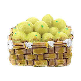 Basket with resin vegetables for DIY Nativity scene 8-10 cm