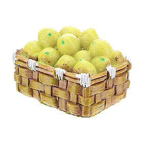 Basket with resin vegetables for DIY Nativity scene 8-10 cm