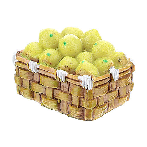Basket with resin vegetables for DIY Nativity scene 8-10 cm 2