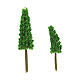 Set arbres cyprès 2 pcs pour bricolage crèche h réelle 6-9 cm s1