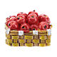Basket with apples in resin 3x4x3 cm for Nativity scene 6-8 cm s1