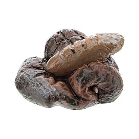 Miniature food: Basket with bread 2.5x2.5x1/3 cm for Nativity scene 8-10 cm