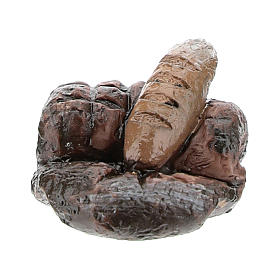 Miniature food: Basket of bread 2x2x3 cm, for 8-10 cm nativity Miniature food: Basket of bread 2x2x3 cm, for 8-10 cm nativity