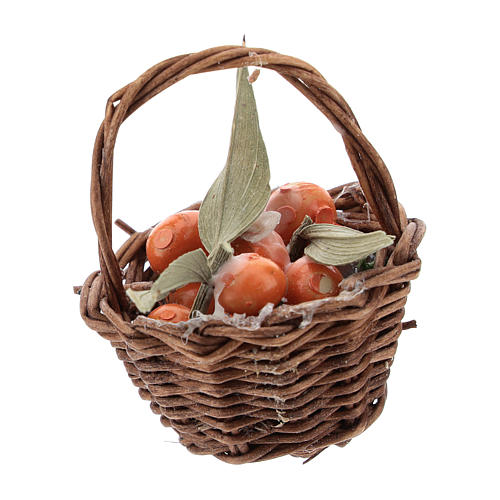 Basket of oranges with handle, for 12 cm nativity 1