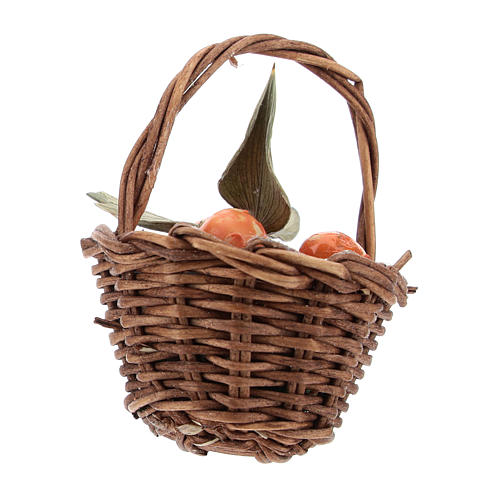 Basket of oranges with handle, for 12 cm nativity 2