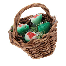 Neapolitan Nativity Scene: Basket with prickly pears and handle Nativity scenes 12 cm