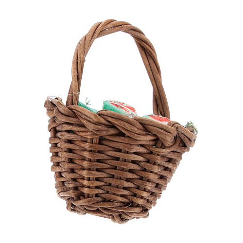 Cesto fichi d'india con manico presepi 12 cm 2