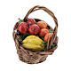 Basket with mixed fruit and handle Nativity scenes 12 cm s1