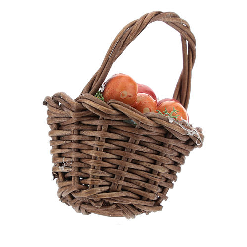 Panier fruits mixtes avec anse pour crèche de 12 cm 2