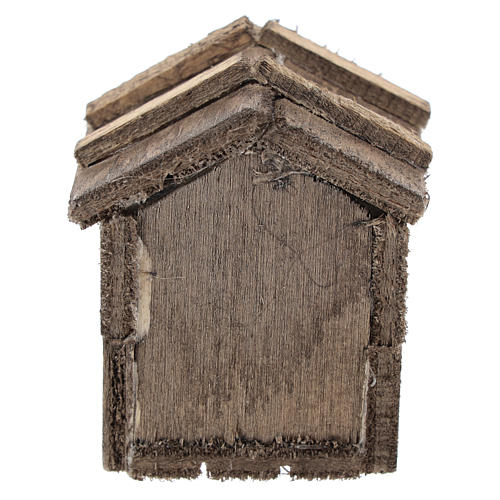 Simple wooden kennel for Nativity scenes of 10 cm 4