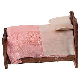 Wooden bed with fabric sheets and fabric 10 cm