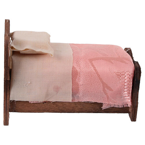 Letto in legno lenzuolo e coperta in tessuto 10 cm 4