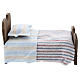 Wooden bed with sheets and fabric blanket 10 cm s1