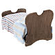 Wooden bed with sheets and fabric blanket 10 cm s4