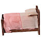 Wooden bed with sheets and fabric blanket 10 cm s1